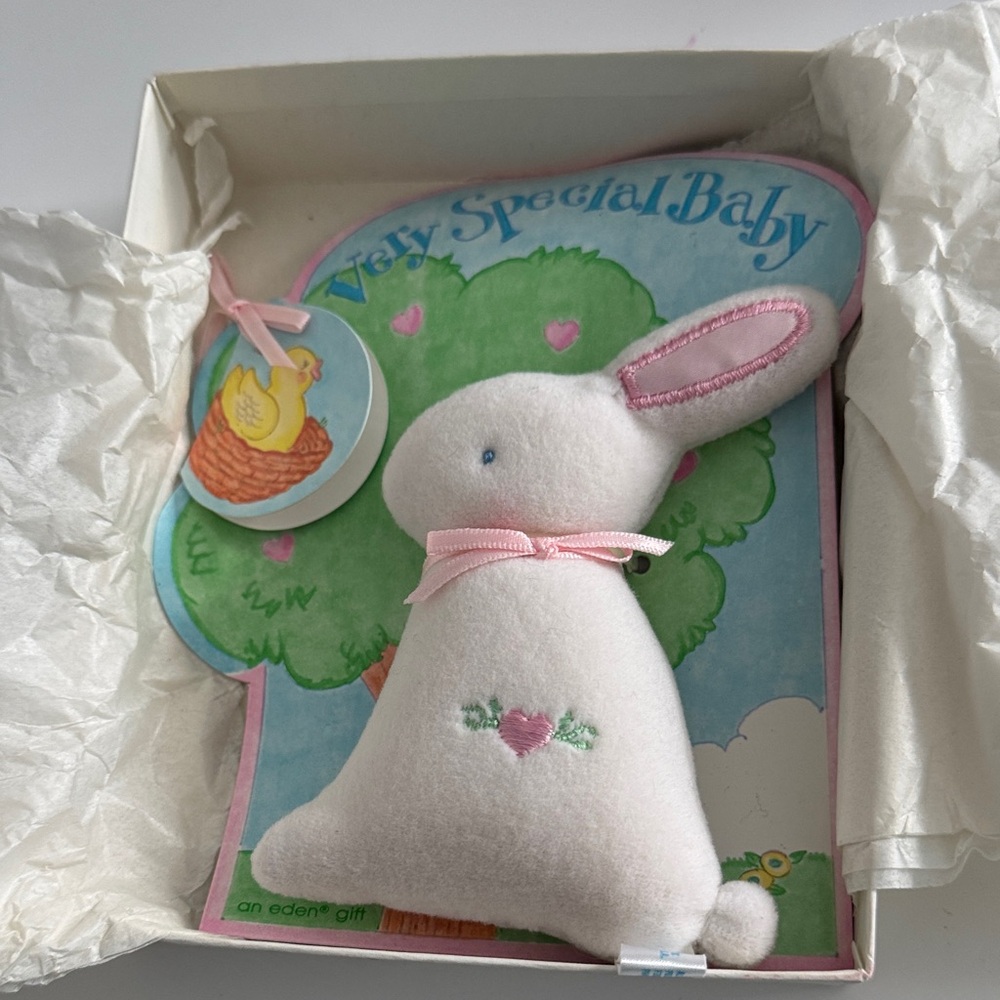Very Special Baby Pink Bunny Plush Holiday Decor